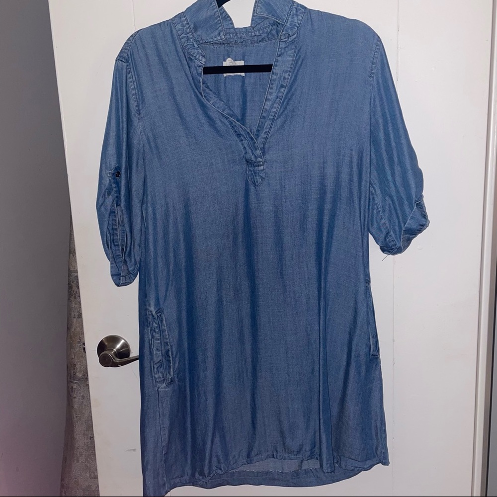 Soft Denim Dress with Pockets
